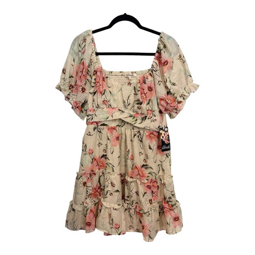 Blush Cream and Pink Floral Mini Dress